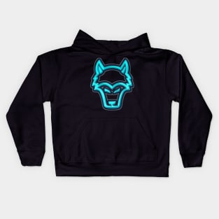 Arctic Wolf Neon Design Kids Hoodie